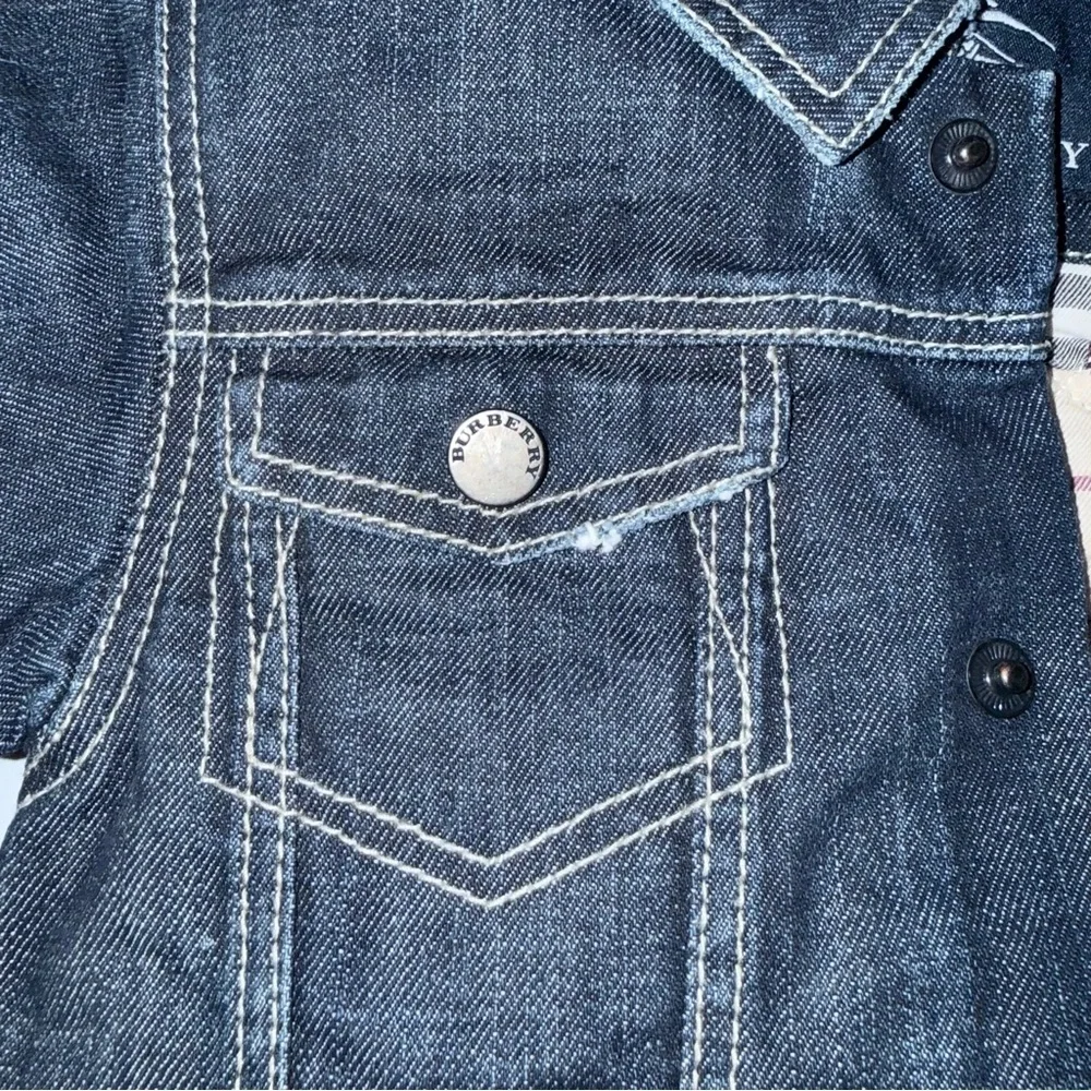 Burberry Baby kid vest jacket Jean denim 3/6 months lightly fleeced blue - Picture 5 of 5